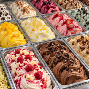 Assorted tubs of authentic ice cream 4.750 lt